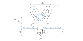 schéma Support tube à riveter dans un trou simple Raymond