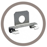 Adaptateur à monter en bords de panneaux pour support tube / Avec tube perpendiculaire au panneau