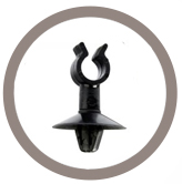 Support tube 1 voie pivotant à clipper dans un trou